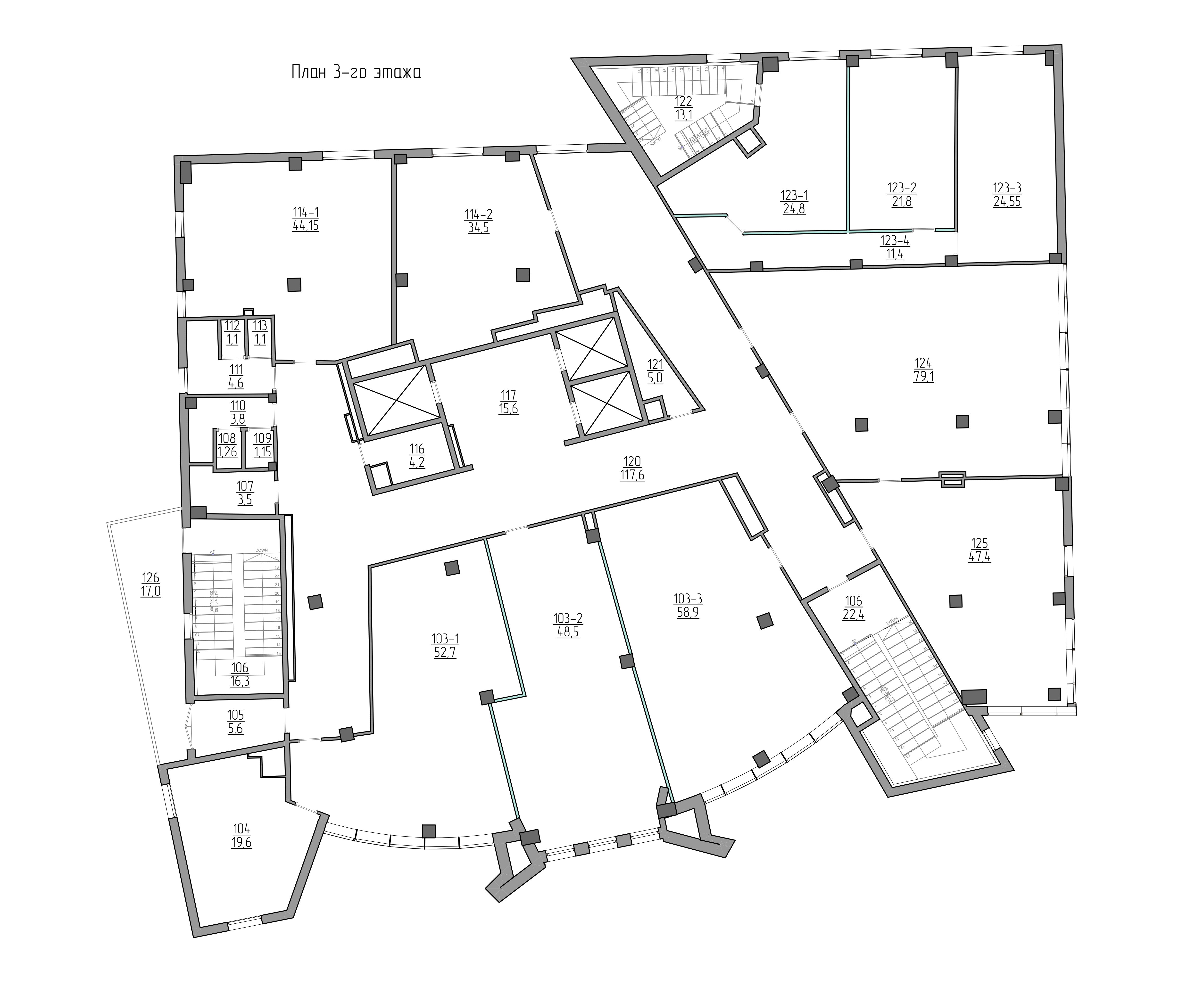 Планировка 3 этажа БЦ ДЭН